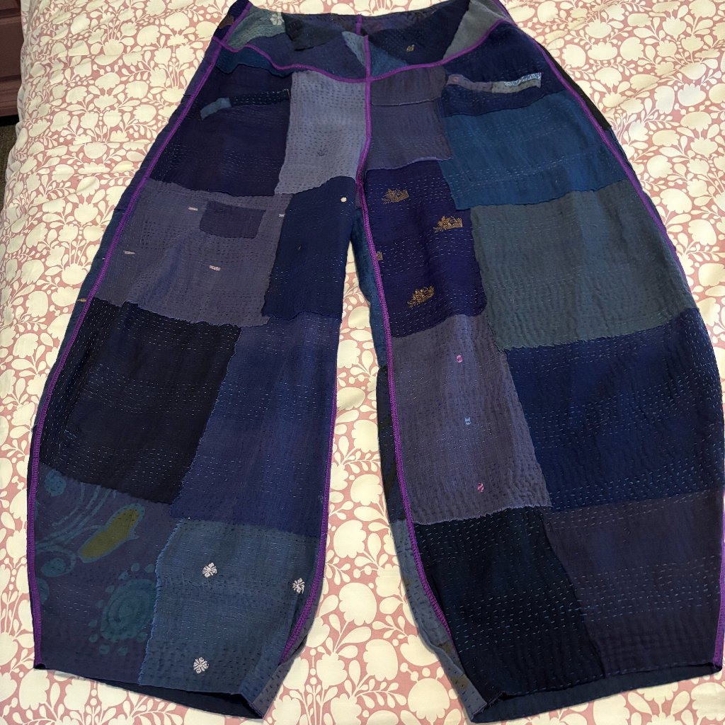 Mieko Mintz Reversible Kantha Harem Pants-New